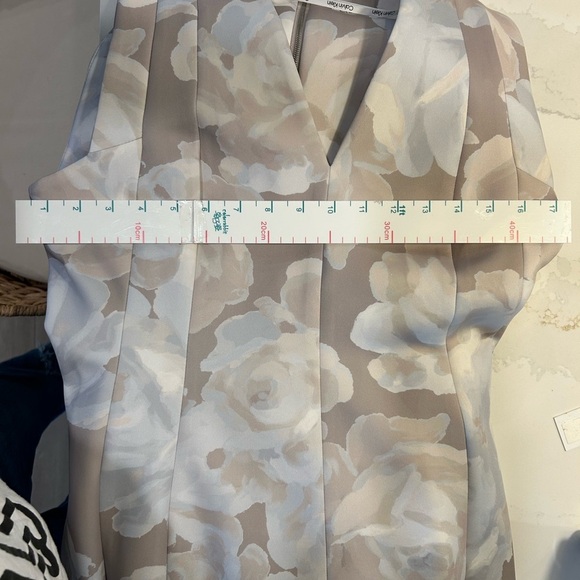 Calvin Klein Cream Tan Sheath Midi Dress Sleeveless NWT SZ 10 - Picture 7 of 14